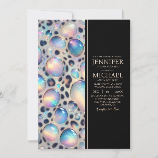 Convites SEE BACK All-In-One Exotic Posh Wedding Invitation (Frente)