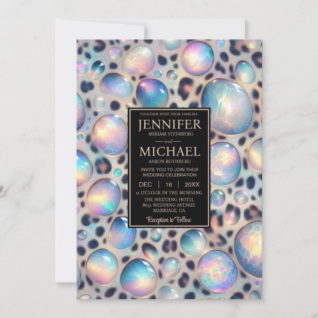 Convites SEE BACK All-In-One Exotic Posh Wedding Invitation (Frente)