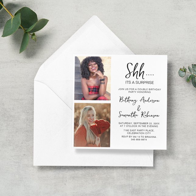 Convites Segunda Celebração 2 Foto Aniversário (Criador carregado)