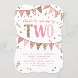 Convites Segunda Festa de aniversário da faixa brilhante ro