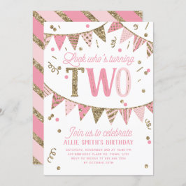 Convites Segunda Festa de aniversário da faixa brilhante ro