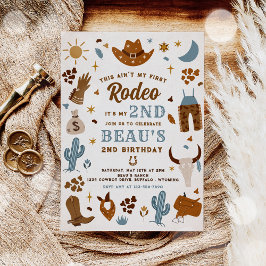 Convites Segunda Festa de aniversário Rodeo Cowboy Selvagem
