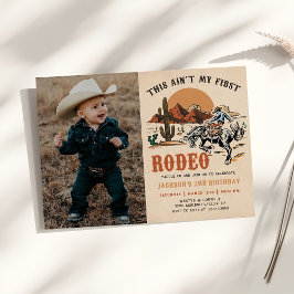 Convites Segunda Foto do segundo aniversário Rodeo Western