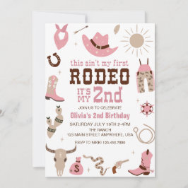 Convites Segunda Rodeio Cowgirl Ocidental Aniversário de 2