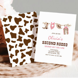 Convites Segunda Rodeio Cowgirl Ocidental Aniversário de 2