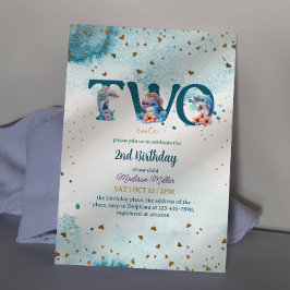 Convites Segundo aniversário Bonitinha Bonita De Golfinho