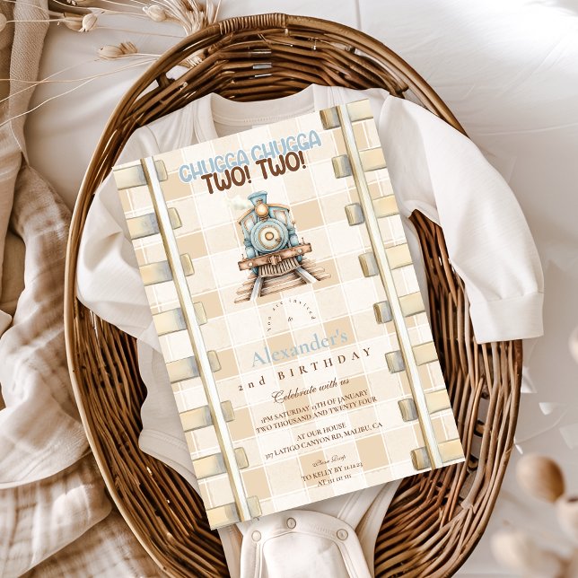 Convites Segundo aniversário Choo Train (Criador carregado)