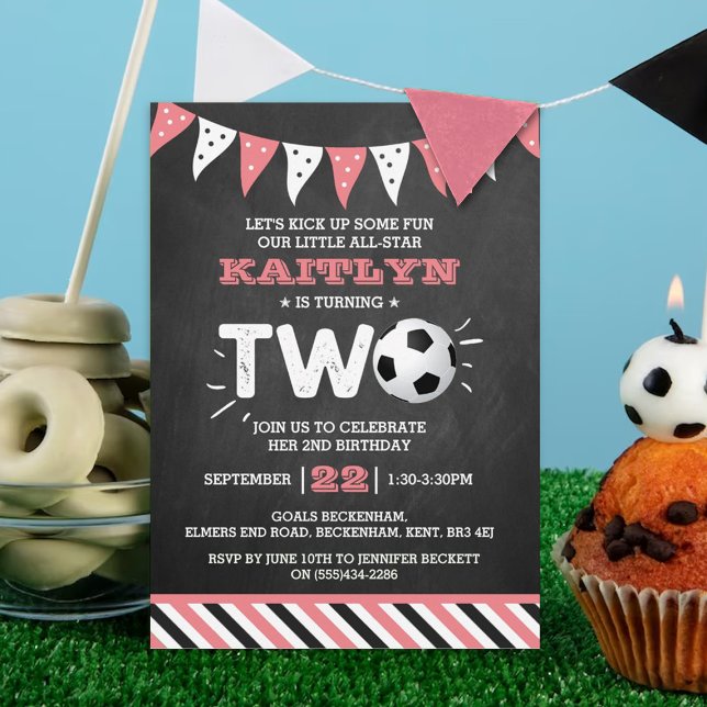 Convites Segundo aniversário de bola de futebol All-star (Criador carregado)