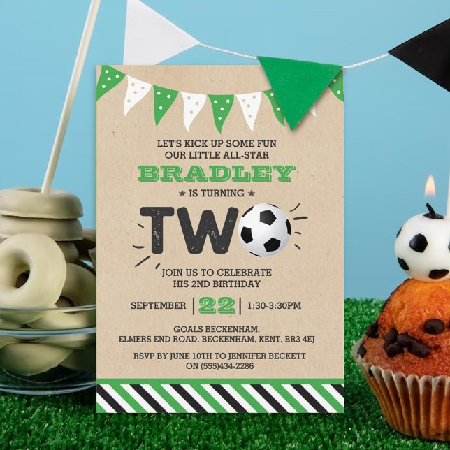 Convites Segundo aniversário de bola de futebol All-star (Criador carregado)