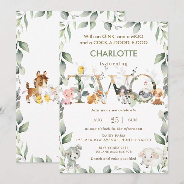 Convites segundo aniversário de Cães de Quintal (Frente/Verso)