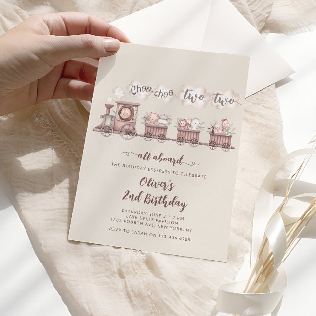 Convites Segundo aniversário de Comboios Safari (Criador carregado)