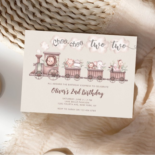 Convites Segundo aniversário de Comboios Safari (Criador carregado)