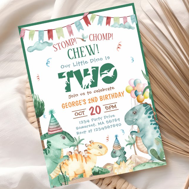 CONVITES SEGUNDO ANIVERSÁRIO DE DÍSSONO DE CHOMP E CHEW (Criador carregado)