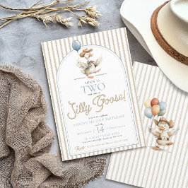 Convites SEGUNDO ANIVERSÁRIO de dois Bobos de Goose Cowboy 