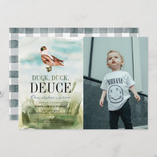 Convites Segundo aniversário de Foto Duck Duck Deuce Waterc