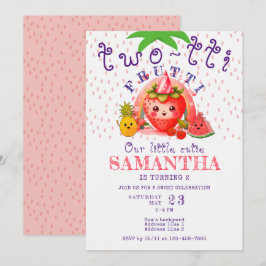 Convites SEGUNDO ANIVERSÁRIO de Fruta TWOTTI Tutti Frutti S