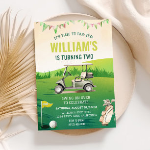 Convites Segundo aniversário de Golf PAR-TEE