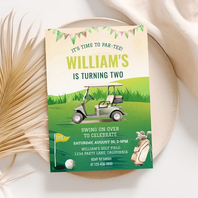 Convites Segundo aniversário de Golf PAR-TEE (Criador carregado)