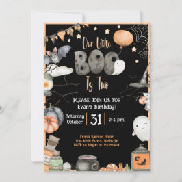 Convites Segundo aniversário de Halloween Nosso Pequeno Boo