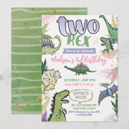 Convites Segundo aniversário de Partido Dinossauro