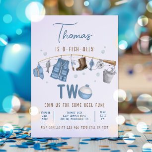 Convites Segundo aniversário De Pesca O-Fish-Ally Dois Aniv