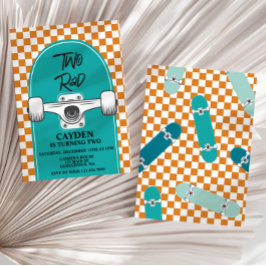 Convites Segundo aniversário de placa de mala dupla