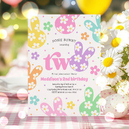 Convites Segundo aniversário de Primavera de Pastel Floral 