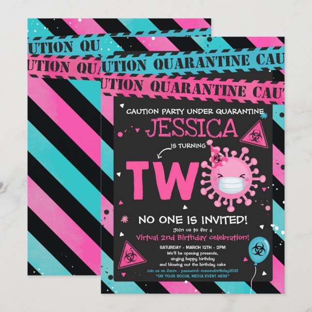 Convites segundo aniversário de Quarentena de segundos aniv (Frente/Verso)