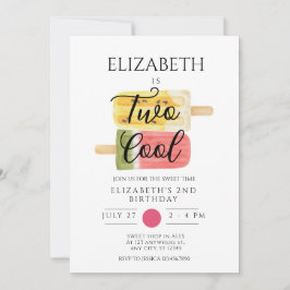 Convites segundo aniversário de sorvete de picolé de Verão