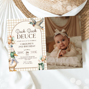 Convites Segundo aniversário do Balão de Duck Duck Duck do 