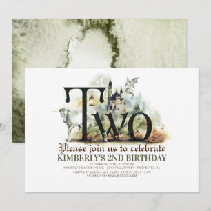 Convites segundo aniversário do Castelo de Magic do Unicor