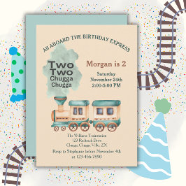 Convites segundo aniversário do comboio, tudo a bordo da ág