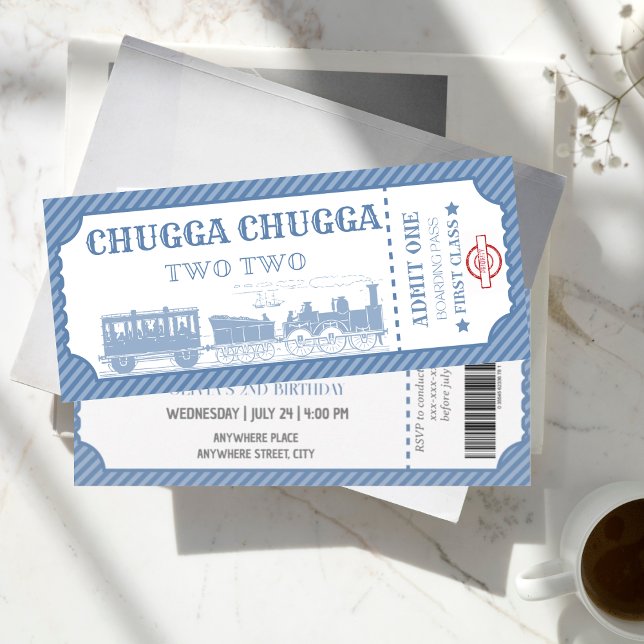 Convites segundo aniversário do garoto-tema do trem (Criador carregado)