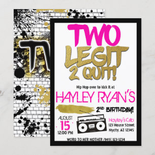 Convites segundo aniversário Dois Legit - Dois Sair do Hip