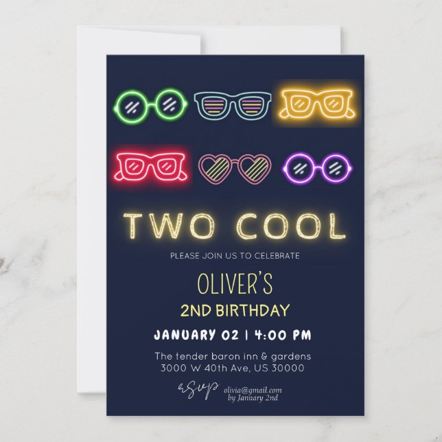 Convites Segundo aniversário engraçado neutro de gênero (Frente)