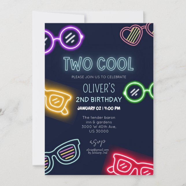 Convites Segundo aniversário engraçado neutro de gênero (Frente)