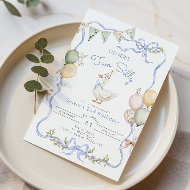 Convites Segundo aniversário Goose Boy de dois Bobos (Criador carregado)