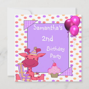 Convites segundo aniversário Localiza Mauve dos Balões de C