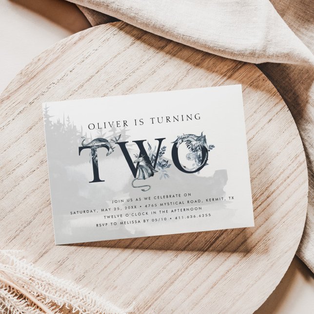 Convites Segundo aniversário Maiestoso Dragão (Criador carregado)