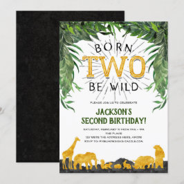 Convites segundo aniversário, Nascer selvagem, Safari Anima