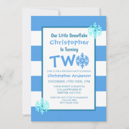 Convites Segundo aniversário Pequeno Floco de Neve
