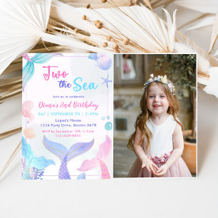 Convites Segundo aniversário Sereia Dois Foto Do Partido Do