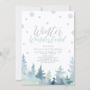 Convites Segundo aniversário Silver Snowflakes Winter Wonde