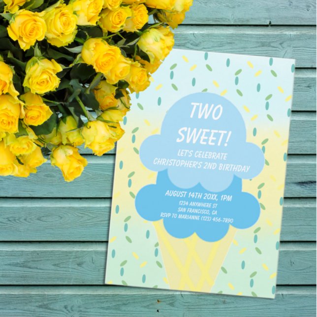 Convites segundo aniversário sorvete (Criador carregado)