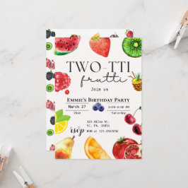 Convites SEGUNDO ANIVERSÁRIO tropical de Verão de Fruta de 