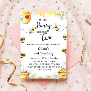 Convites Segundo dia de abelhas Nosso Mel Pequeno é Duas Ab