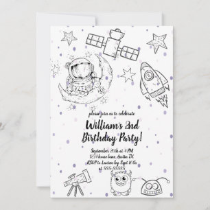 Convites segundo Dois Astronauta da Lua e Estrelas Astronau