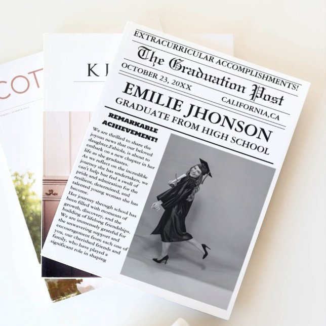 Convites Segundo grau de jornal para graduação moderna (Criador carregado)