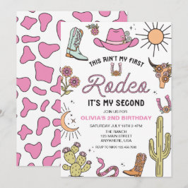 Convites Segundo Rodeio Rosa Western Aniversário de 2 anos