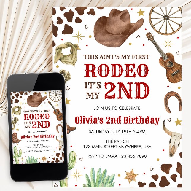 Convites Segundo Rodeio Western Cowboy 2º Aniversário (Criador carregado)